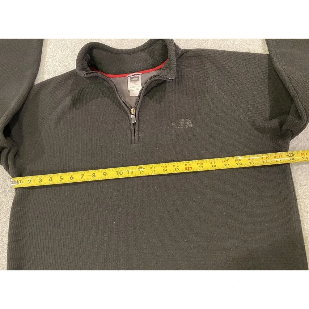 The North Face Mens Size Large Black Fleece 1/4 Zip Pullover Sweater‎ *Flaws*